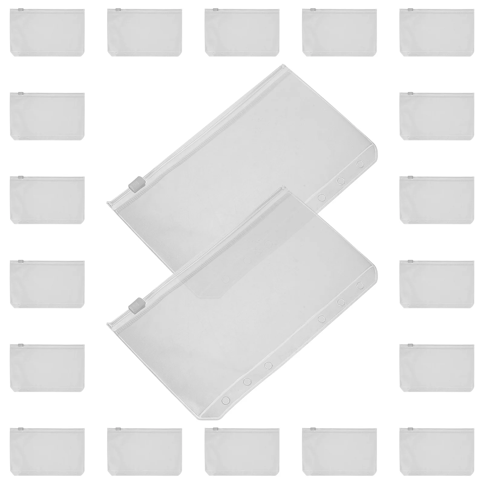

20 Pcs Loose Leaf Zipper Bag Loose-leaf Book Pouch Document Pvc Designed White Business Card