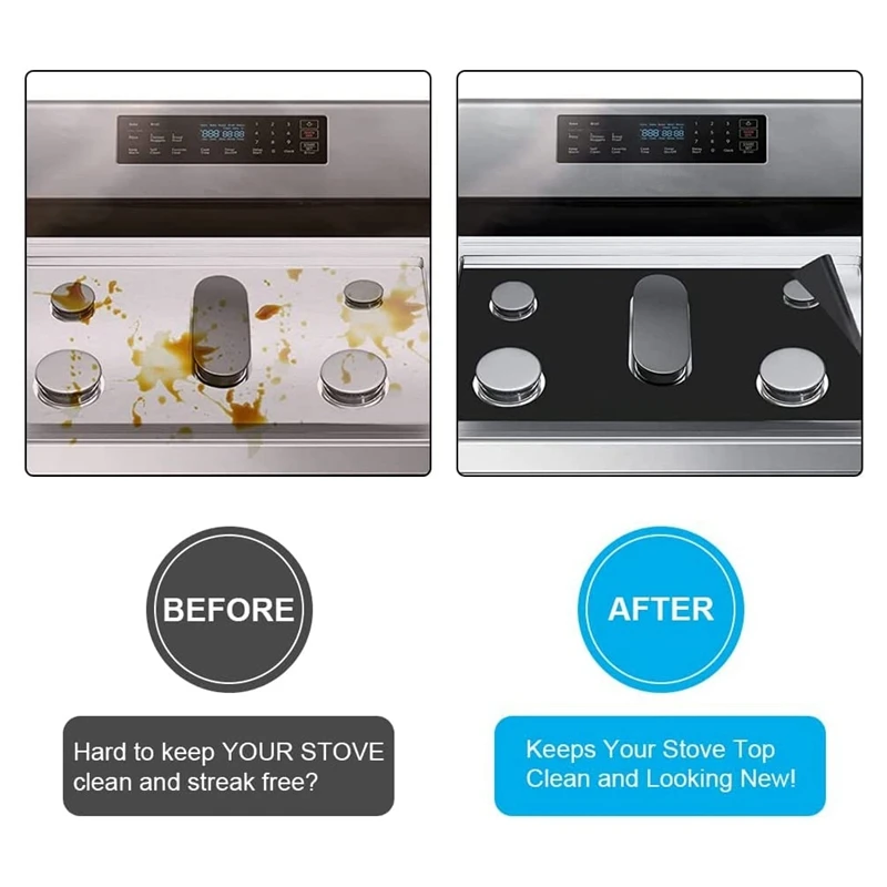 واقيات علوي للموقد لنطاق غاز السامسنج ، أغطية موقد غاز قابلة لإعادة الاستخدام ، أغطية حارق ، غير لاصقة ، عرض سميك