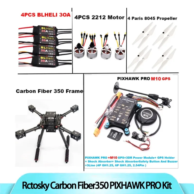 B-CUBE カーボンファイバー350 PIXHAWK PRO M8N/M9N/M10 キット フライトコントロール Ardupilot ラジオテレメトリー クアッドコプター BLHELI 30A ESC 2212モーター