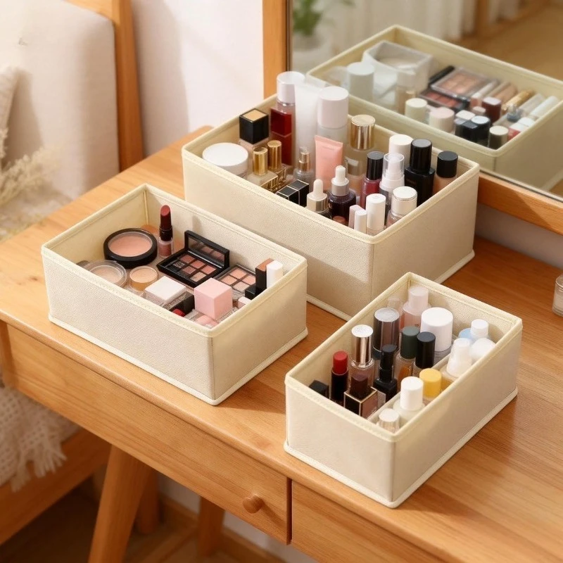 Drawer Wardrobe Storage Organizers T-Shirts Jeans Storage Box Countertop Cosmetic Storage Box Suitable for Skincare, Toiletries