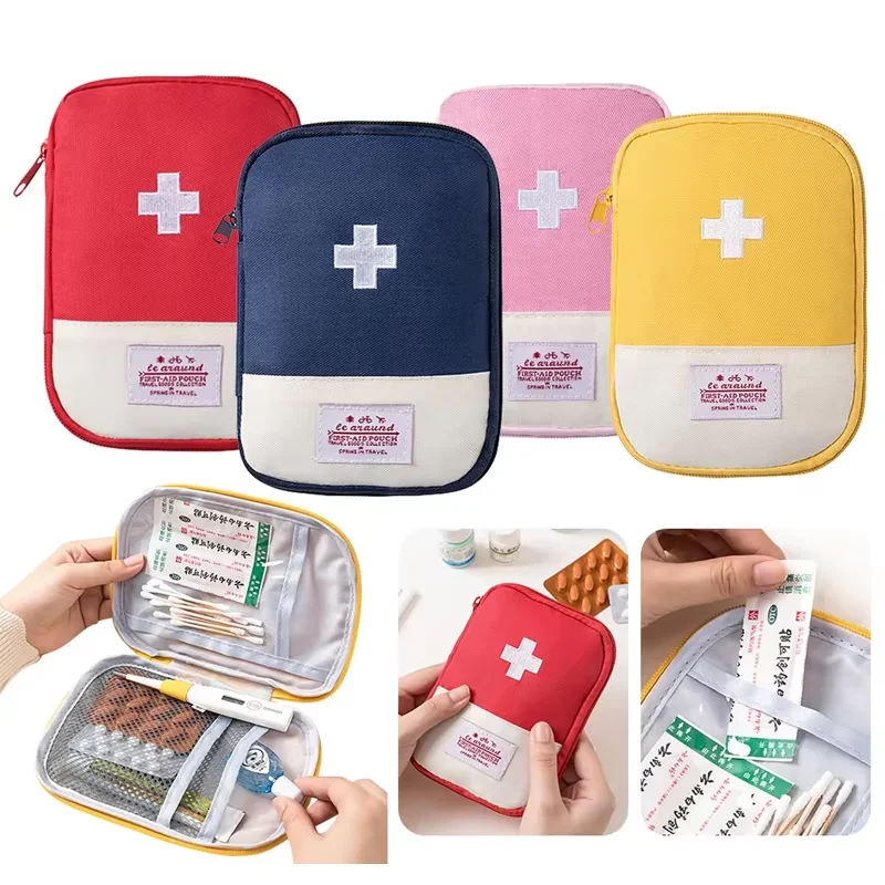 2026 Travel Medicine Bag Pill Storage Pouch Outdoor Essentials Emergency Survival Mini First-aid Kit Portable Home Storage Bag