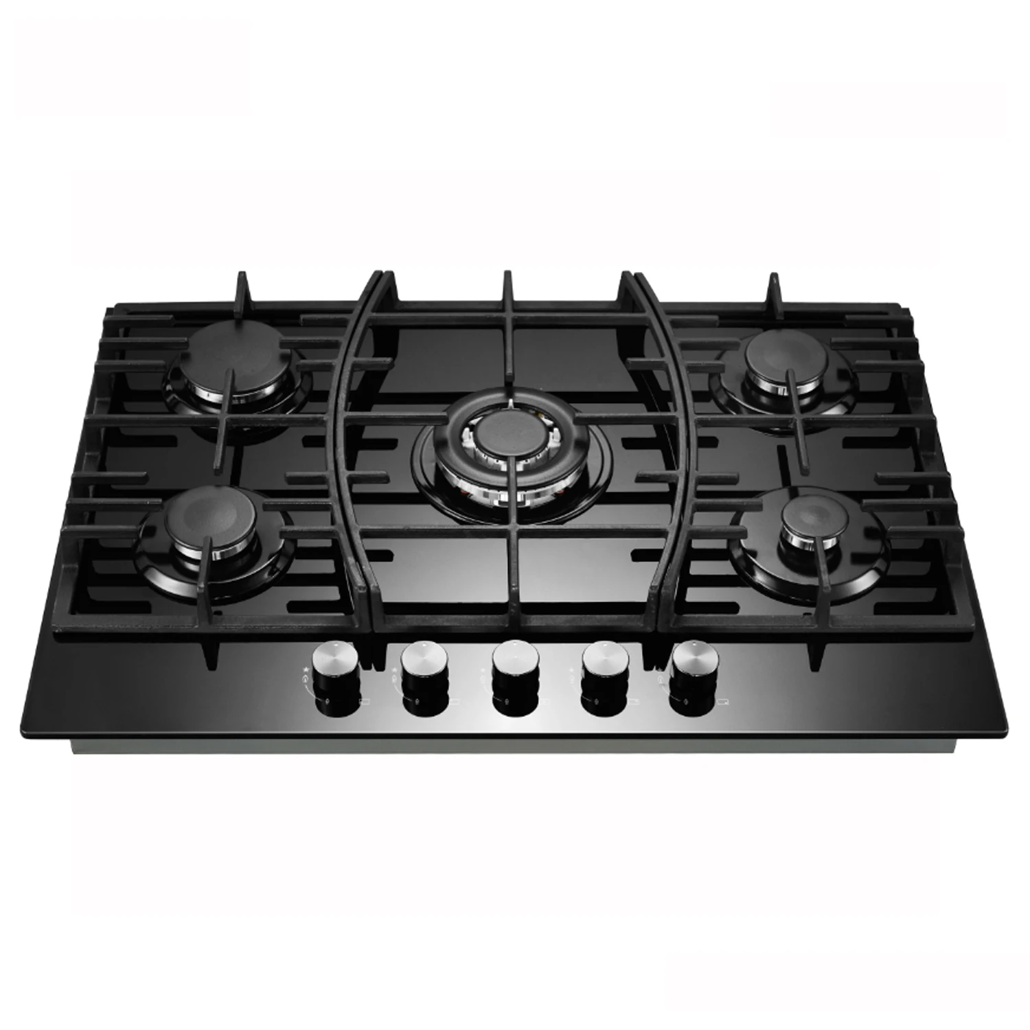 Hot Sale Kitchen Appliance Tempered Glass Gas Hob Built in Gas Stove 5   Burner Gas Cooker