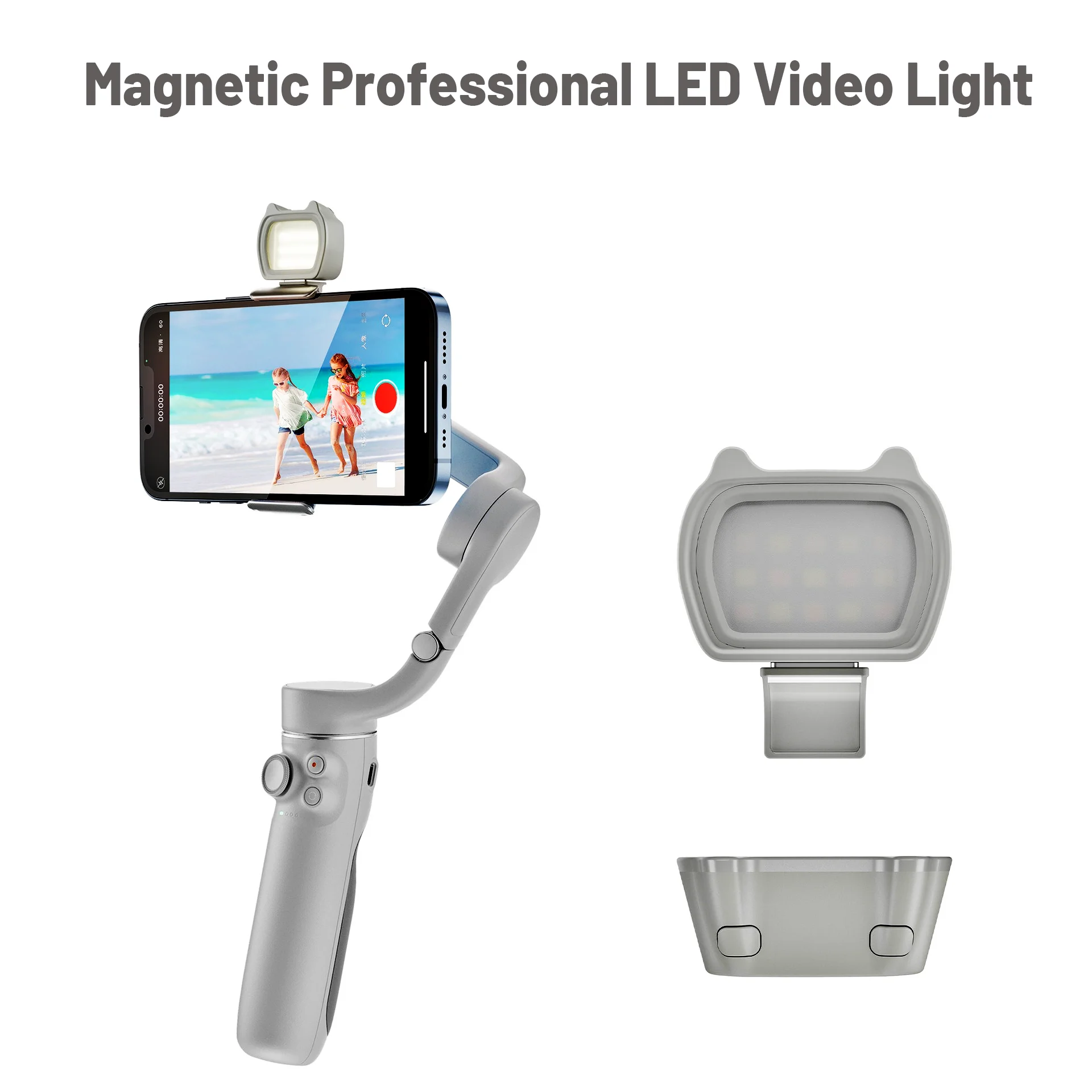 

Magnetic Professional LED Video Light Portable Fill Light Adjustable Brightness for DJI OM 4 5 6 Photography YouTube TikTok