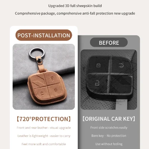 For LYNK&CO 08 2022 2023 2024 LYNK CO 08 for LYNKCO 01 02 03 05 06 09 Leather Car Remote Key Case Cover Shell Holder Keychain