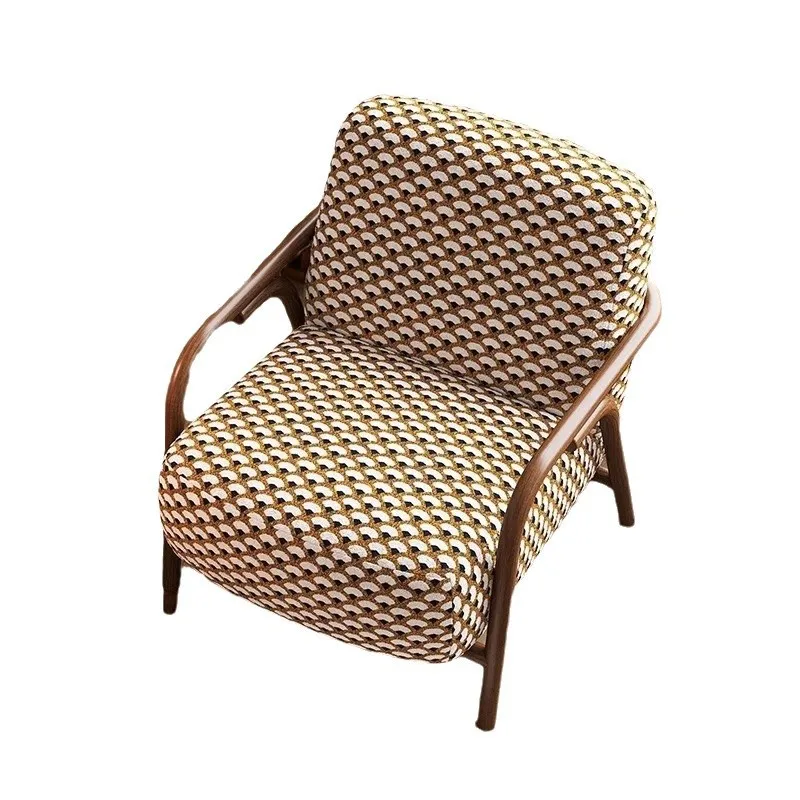 Living room balcony retro sofa chair casual modern simple light luxury tiger stool antique lazy
