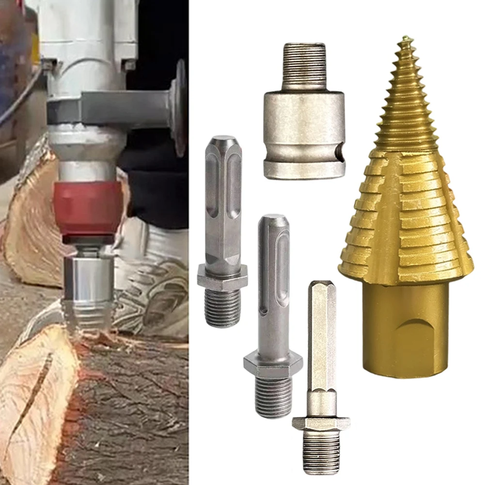 Quick Change Firewood Splitter Bit Detachable for SDS and Square Hex Shank Drills Suitable for Wet Dry Wood Splitting