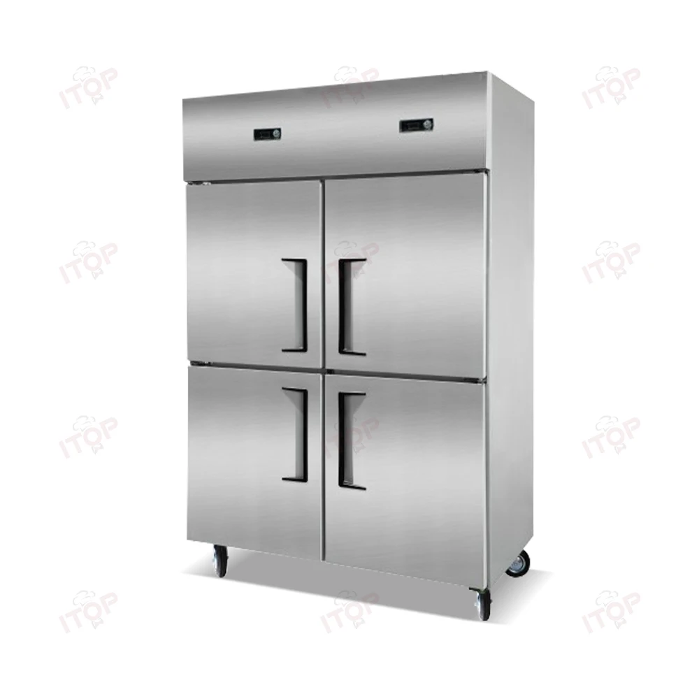 

4Door Freezer Vertical Deep Freezer Commercial Stainless Steel Refrigerator Kitchen Refrigeration Equipment Workbench