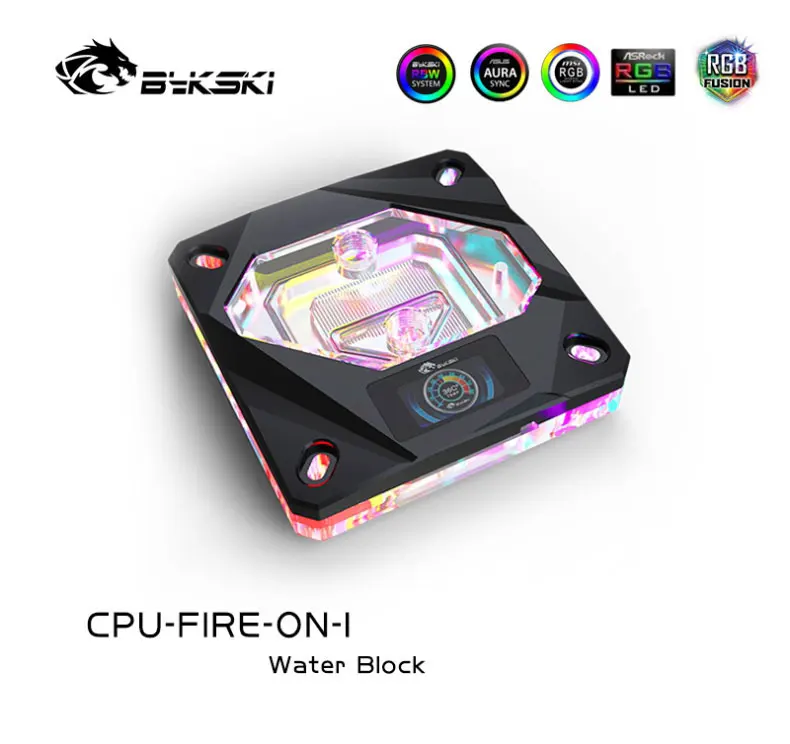 Bykski CPU-Wasserblock für INTEL LGA1150/1151/1155/1156 1200 1700 2011 x 99/AMD AM3 AM4 AM5/mit OLED-Temperaturanzeige