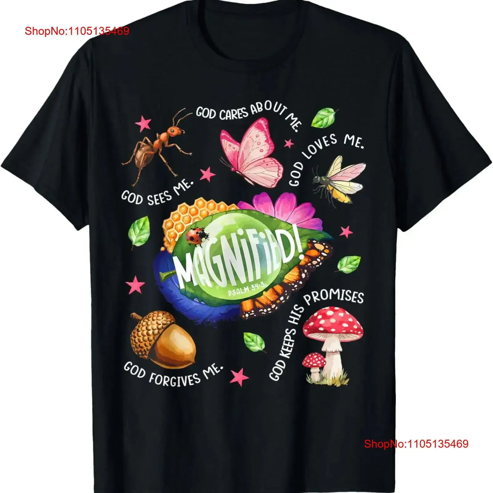 

Футболка с изображением самых маленьких насекомых Psalm 34_3 VBS 2025 для детей и взрослых, винтажная стильная мягкая мужская растягивающаяся футболка унисекс