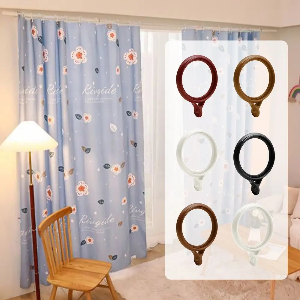 Solid Color Curtain Rings Shower Curtain Rings Hooks Fixed Mute Hook Plastic Roman Rod Clip