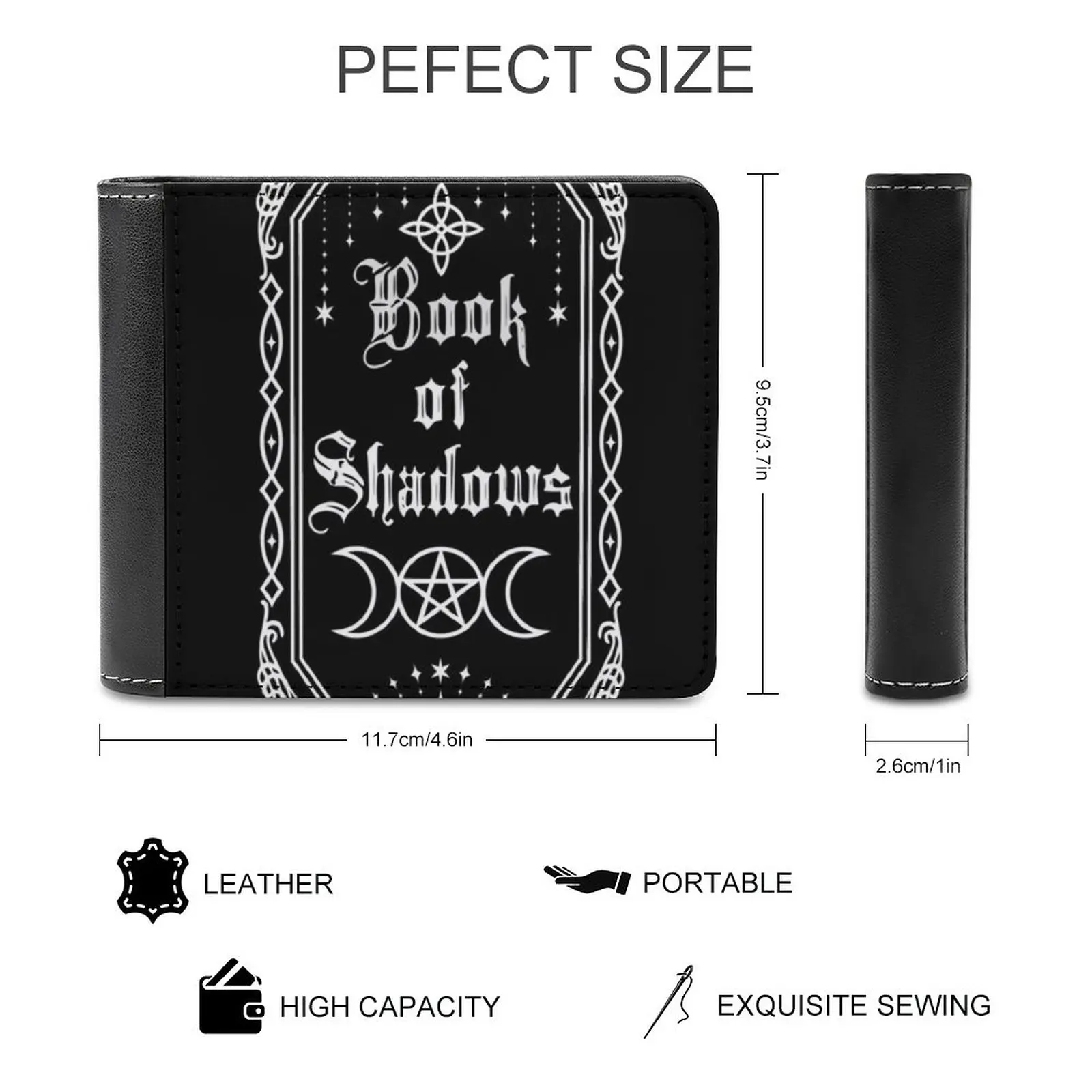 Book Of Shadows Fashion Credit Card Wallet Leather Wallets Personalized Wallets For Men And Women Witch Spell Book Book Of