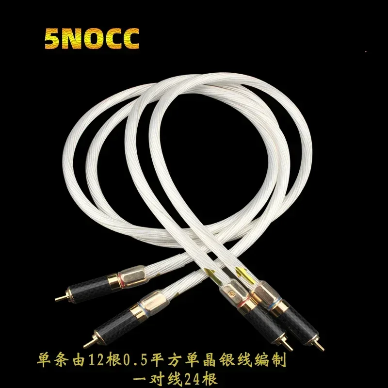 Coppia linea di segnale Audio HiFi 5N OCC cavo RCA placcato argento spina placcata oro in fibra di carbonio