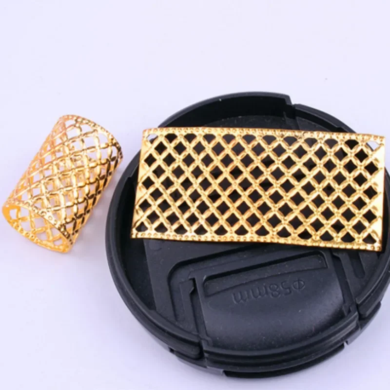 5Pcs/Lot Golden/Silver Hair Dread Braids Dreadlock Beads Adjustable Cuff Clip Approx 15mm Hole Large Ring Hair Ring