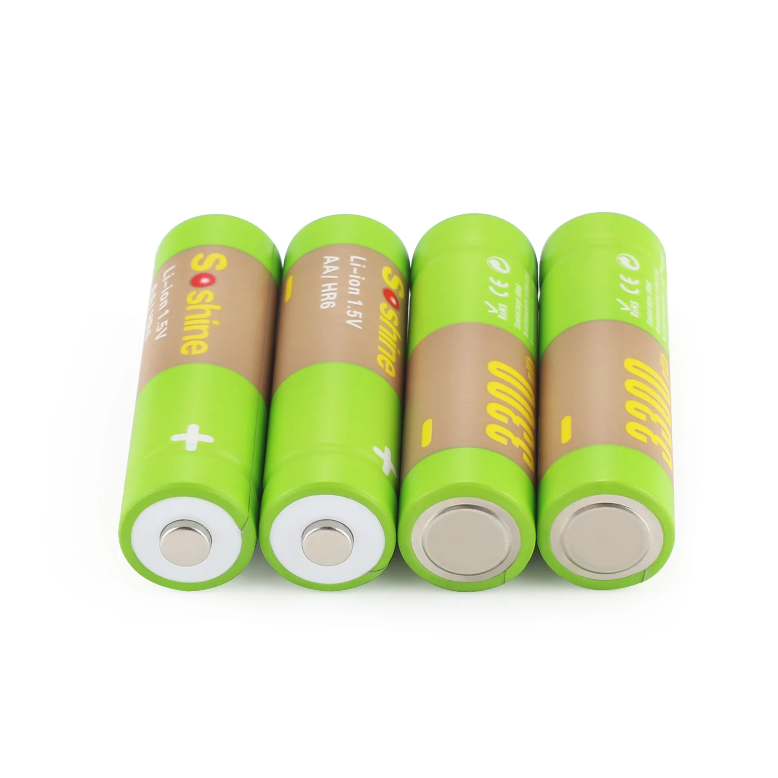 Soshine AA 3300mWh Lithium Rechargeable Battery 1.5V 3300mWh Batteries and Li-ion AA AAA Smart Rechargeable Batteries Charger