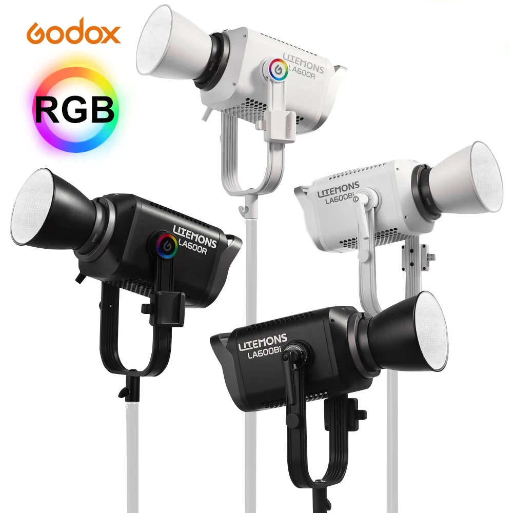 Новый Godox LA600R/LA600BI 600 Вт полноцветный RGB и двухцветный светодиодный светильник COB для видеосъемки DMX и студийное освещение для управления через приложение