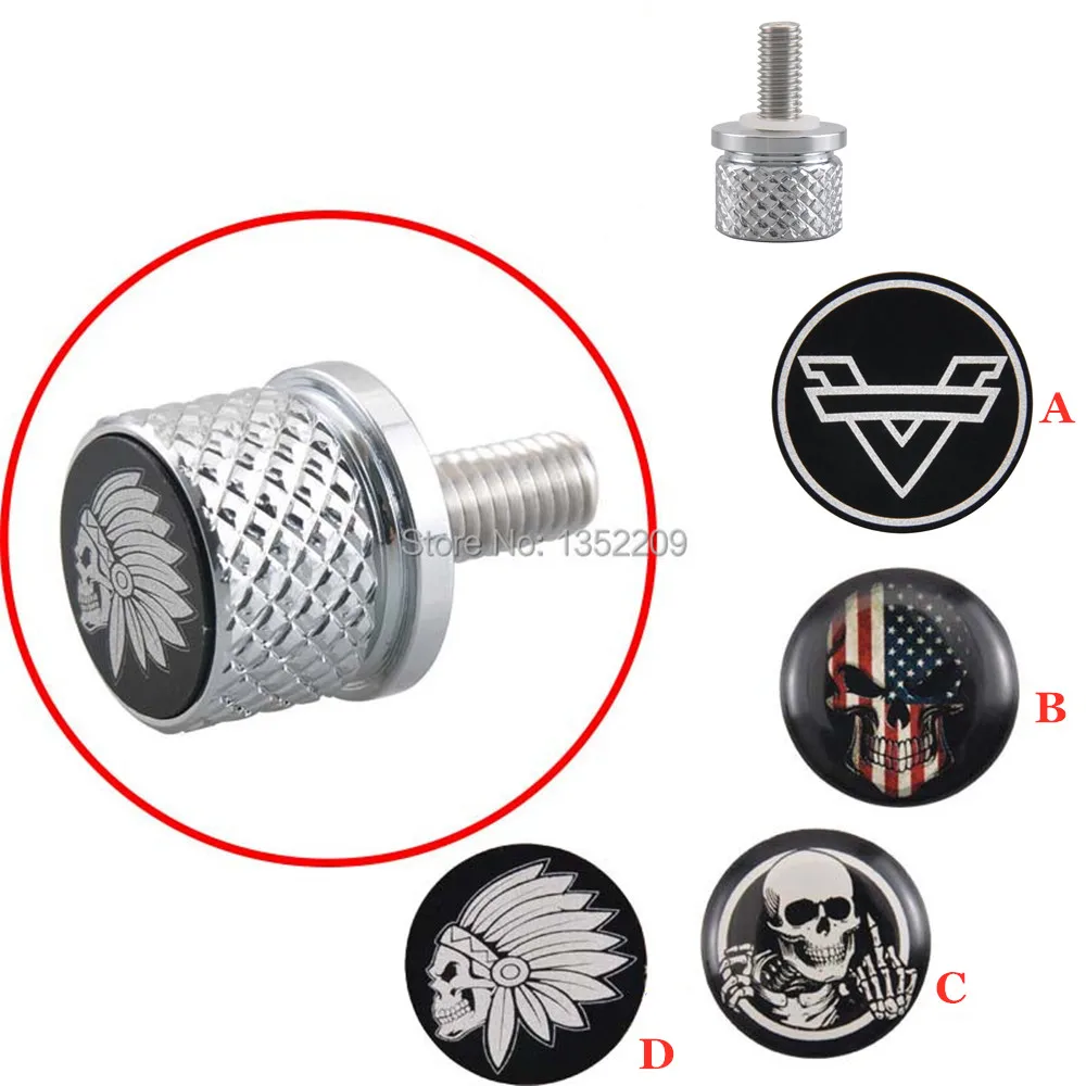 

8mm Stainless Steel Motorcycle Quick Seat Release Skull Bolt Screw Fits For Indian Scout All Year New Chrome