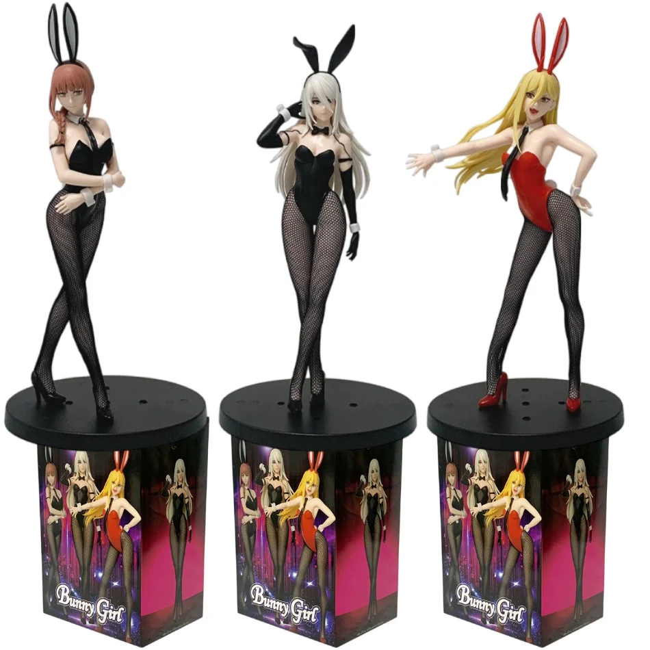 22cm Chainsaw Man Anime Figur Makima/Power/YoRHa A2 Actionfigur Bunny Girl Serie Figurine PVC Sammlermodell Spielzeug Geschenke