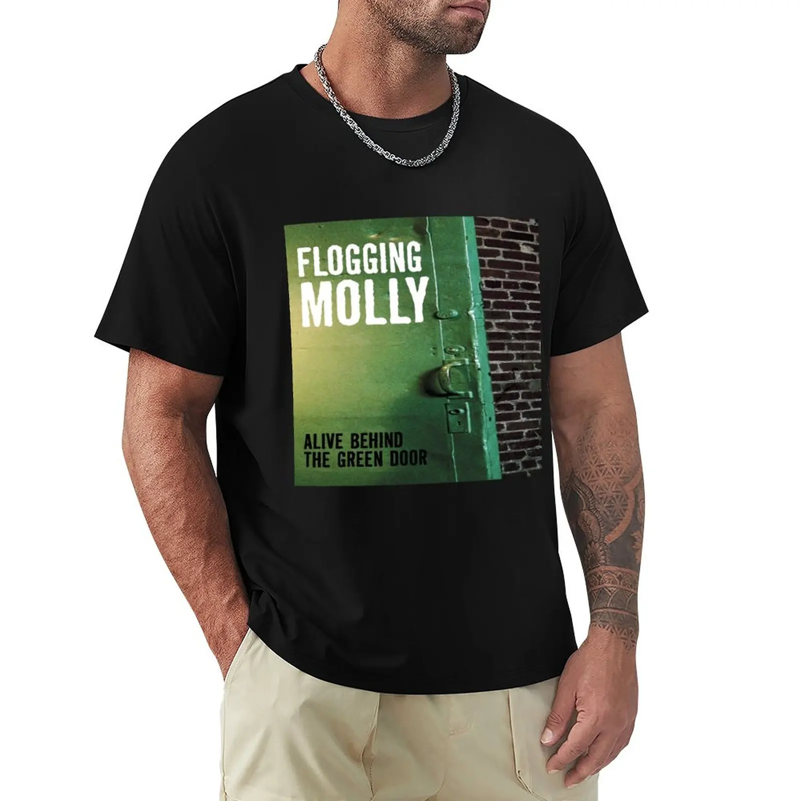 Flogging Molly alive behind the green door T-Shirt sports fans tops mens graphic t-shirts anime