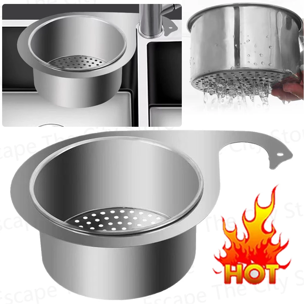 1/2 PCS Stainless Steel Sink Filter Multi-functional Drain Basket Tap Hanging Filter Basket Corner Strainer for Kitchen Sink