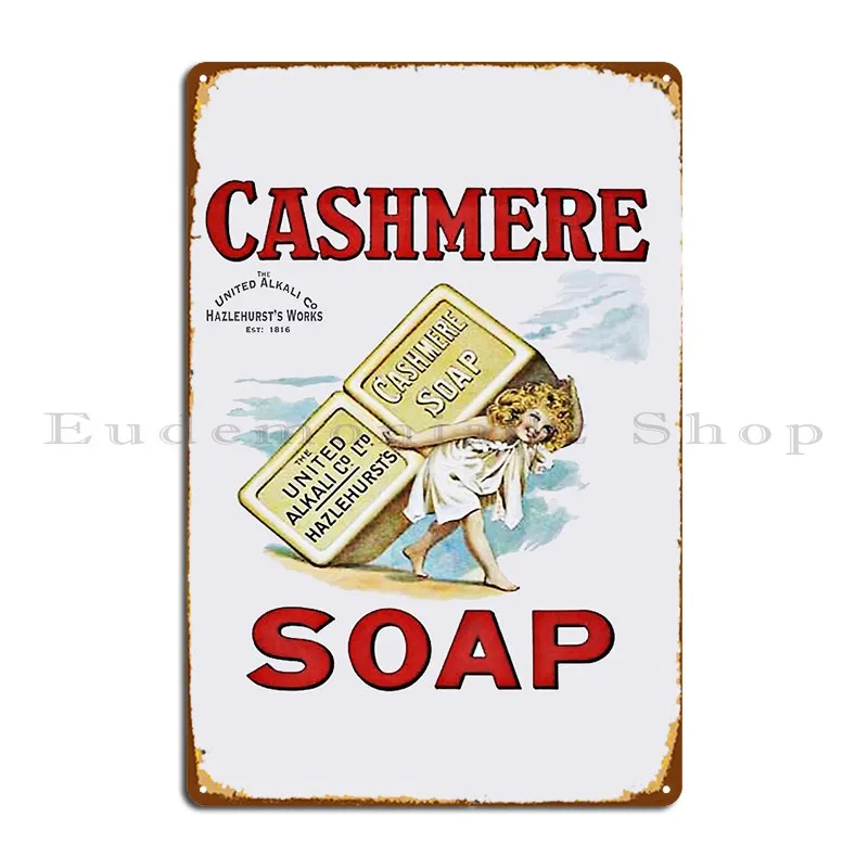 Vintage Cashmere Soap Company Advert Poster Girl Carrying Soap Art Metal Plaque Poster Personalized Funny Funny Tin Sign Poster