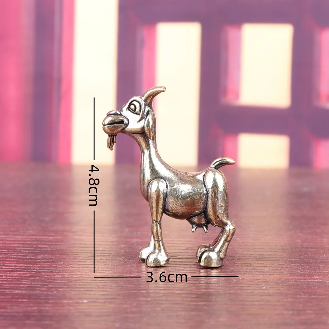 Vintage Brass Goat Statue - Intricate Retro Animal Sculpture Tea Pet for Home & Office Decor, Ideal for Collectors, Living Room