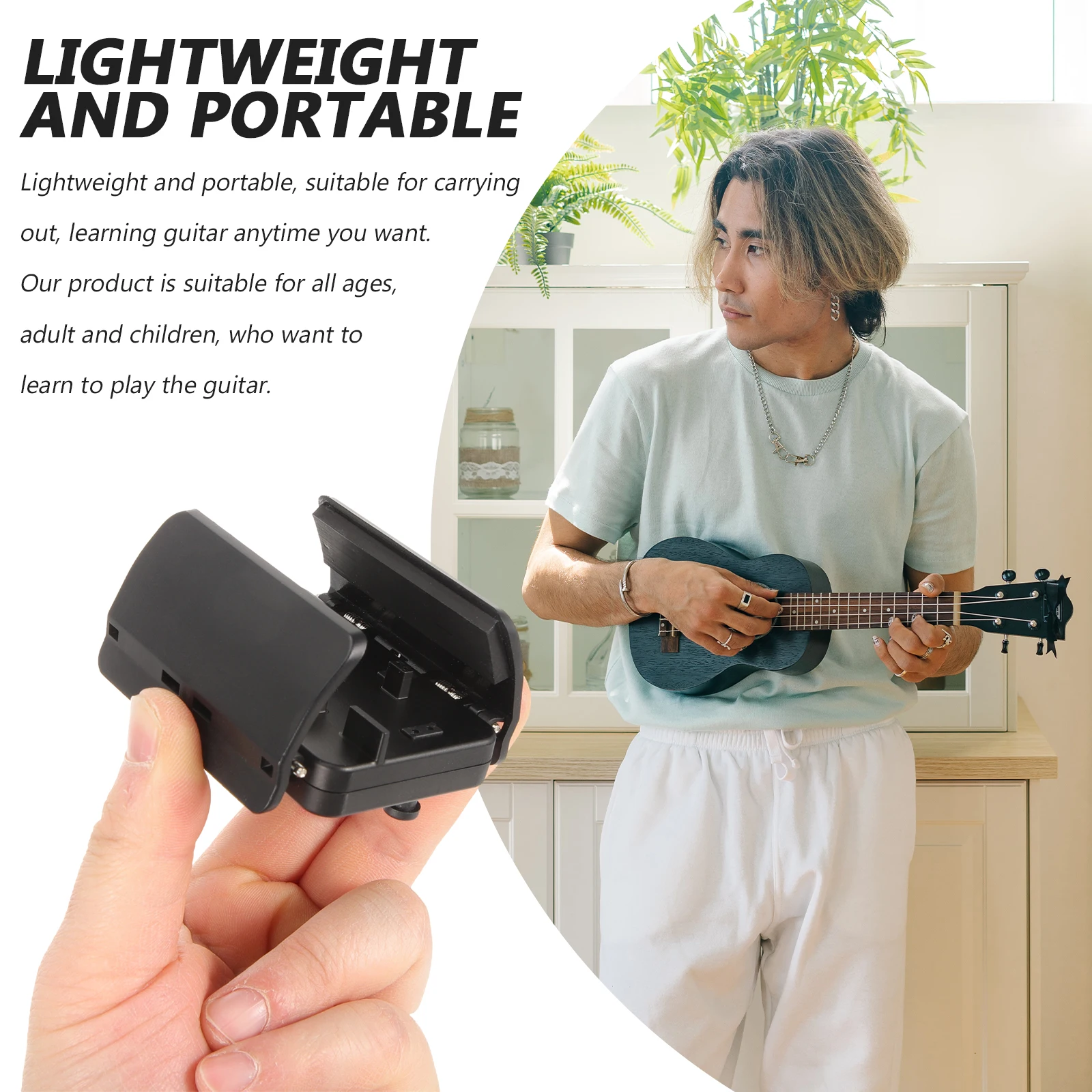 

Ukulele Chord Trainer Lightweight Portable Guitar Learning Tool Wooden Beginner Abs Assisted Practice Accessories