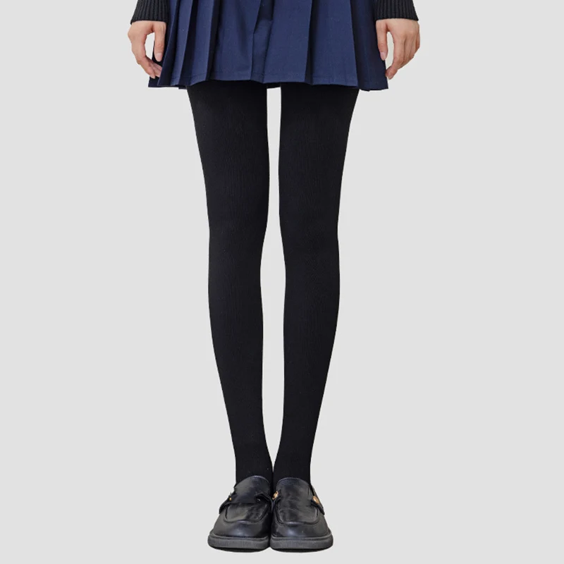 Autunno Inverno Addensare Leggings Grigi Donna 2025 Giapponese A Vita Alta Collant Caldo Donna Collant di Colore Solido Pantaloni Termici Femminili