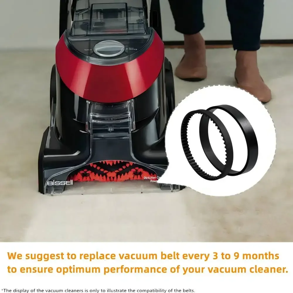 For Bissell Proheat DeepClean Essential Carpet Cleaner 1887,8852,9585 Series Replacement Belt Set, Replace Parts 1601542&1601543