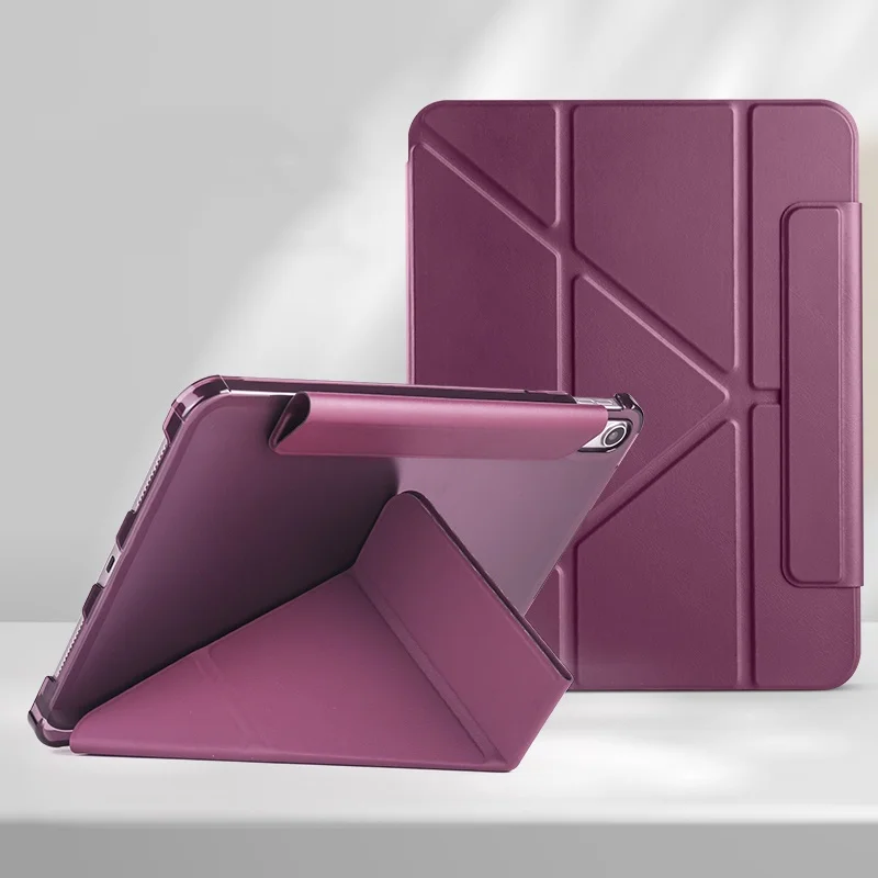 Multi-Folding Coloured PC Back for iPad A16 11th Generation Case 2025 with Pencil Holder for iPad 10 10th Generation Cover Funda