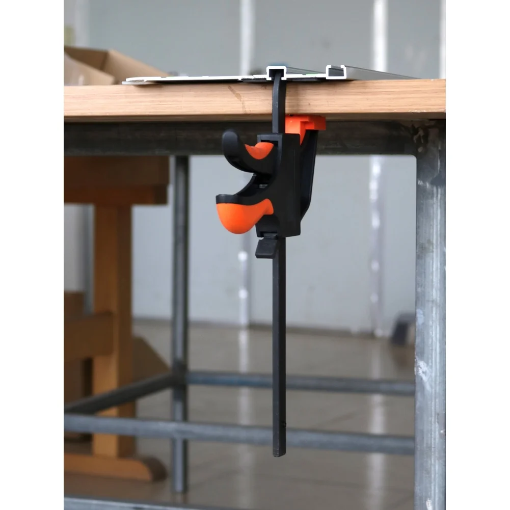 160mm F Style Track Clamp for Woodworking with One-Hand Operation Quick Release Mechanism and Ergonomic Handle