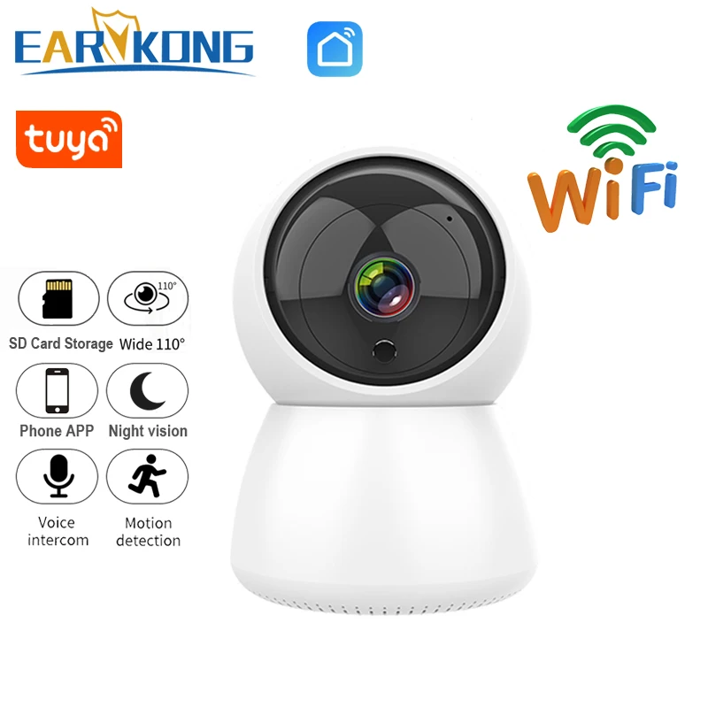 1080P HD Tuya WiFi Camera Home Burglar Security Alarm Camera Support Motion Tracking Function For Tuyasmart/Smart Life APP