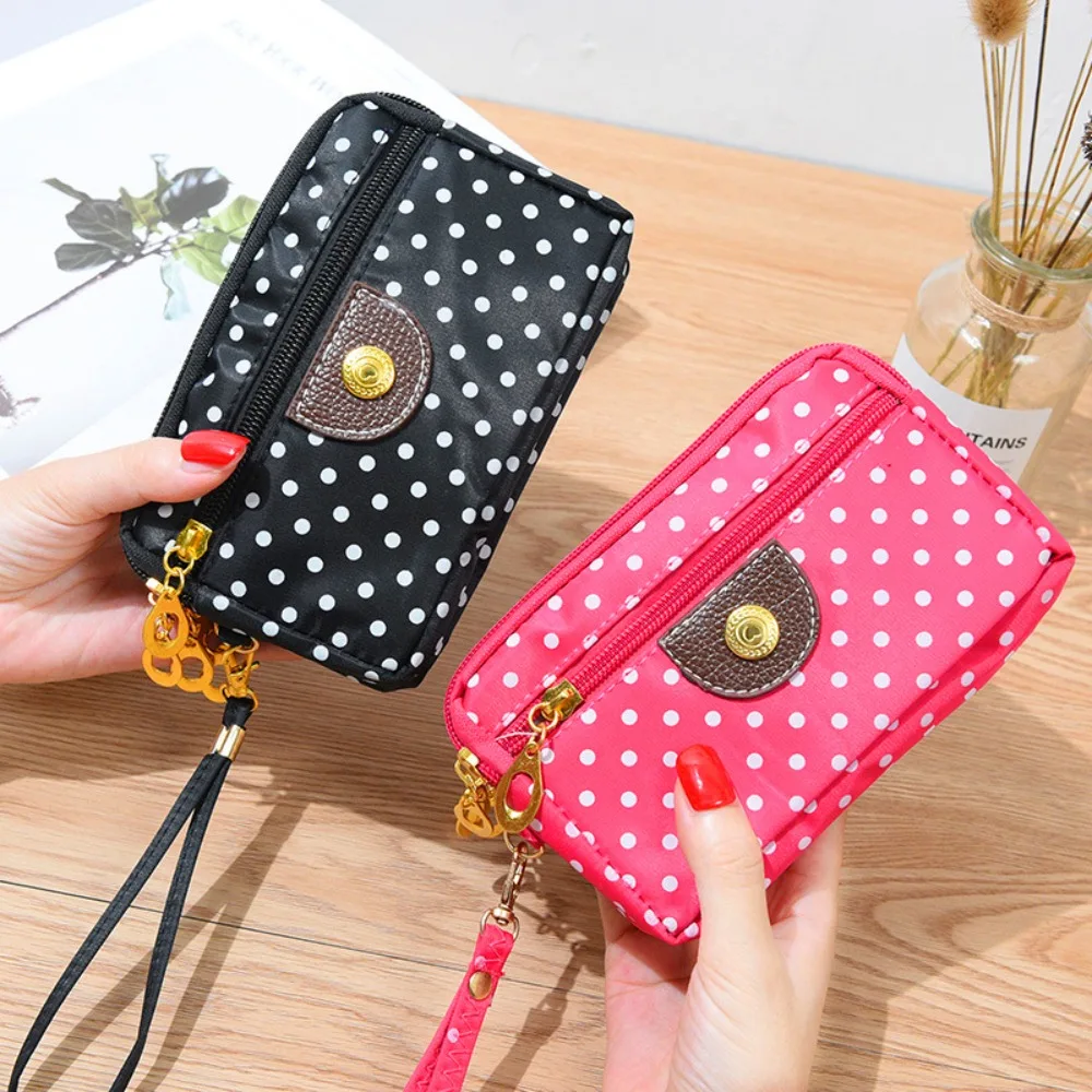Fashion Nylon Female Short Wallet Large Capacity Multifunctional Zipper Purse Four Zippers Card Bag