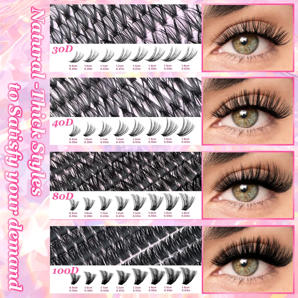 Kit de Extensión de Pestañas DIY Rizos Individuales 9-16mm con Pegamento y Sellador Pestañas Naturales Manga 2