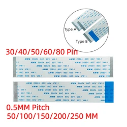 10Pcs 5/10/15/20/25/30cm 0.5mm FFC Cable FPC Flat Flexible Cable A/B Type 30/40/50/60/80Pin