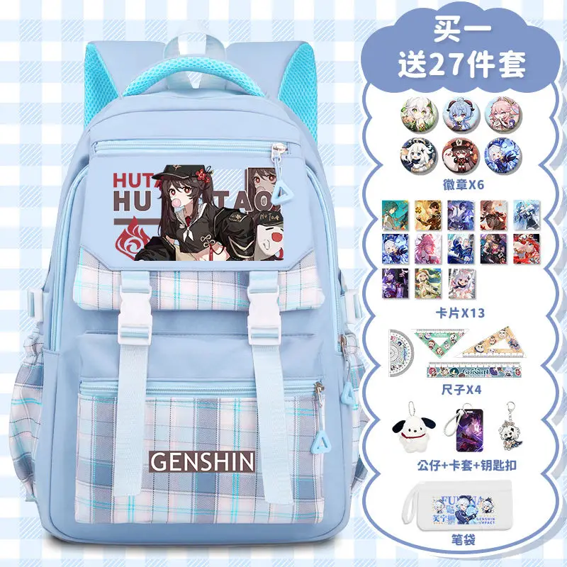 

Anime Game GS Impact Cos AlHaitham Hutao Venti Kaedehara Kazuha Etc. Unisex 2024 Color Contrast Campus Backpack Gift