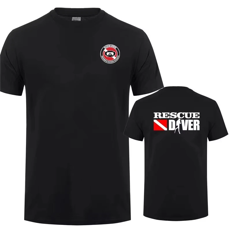 Rescue Diver T Shirt Funny Scuba Diving Men Tshirt Gifts Short Sleeve Streetwear Tee Polyester Sports, Casual Eur Size