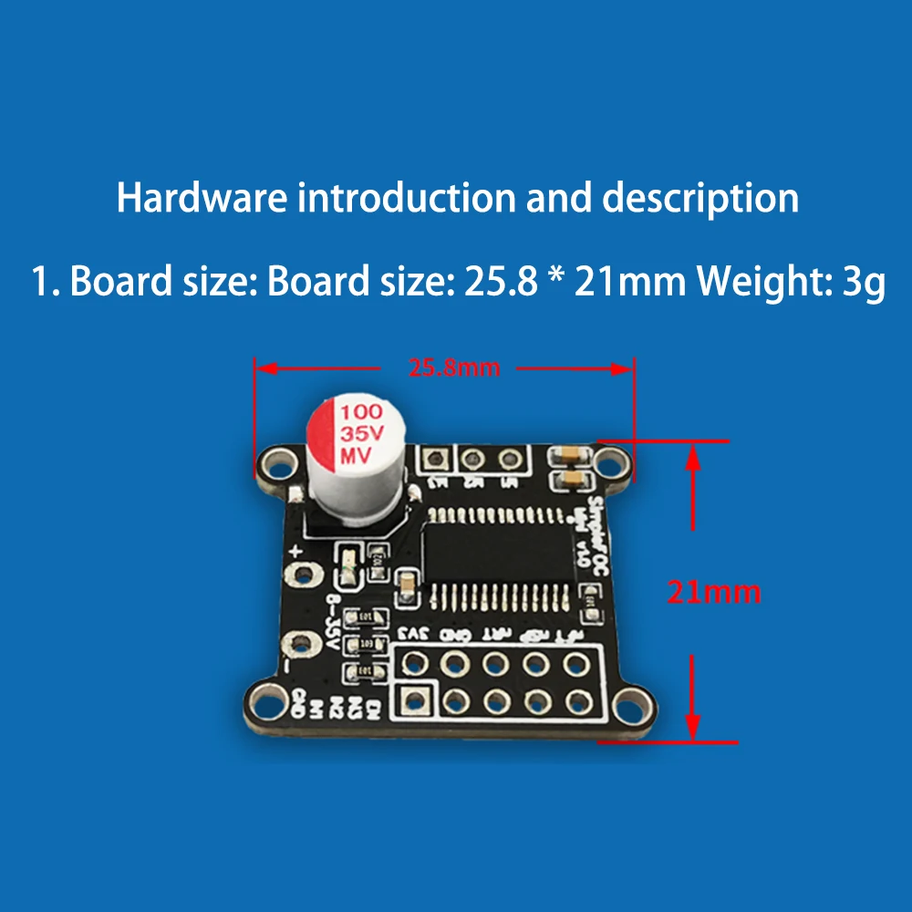 DC 8V~30V Simple FOC Brushless Motor Drive Board Motor Speed Controller PWM Motor Drive Control Module