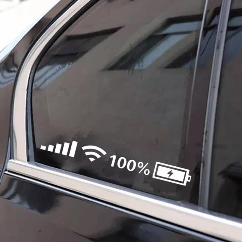 Car Vinyl Reflective Stickers Wifi Battery Level Signal Decals Decor Car Funny Sticker For Auto Decor Accessories - view 2