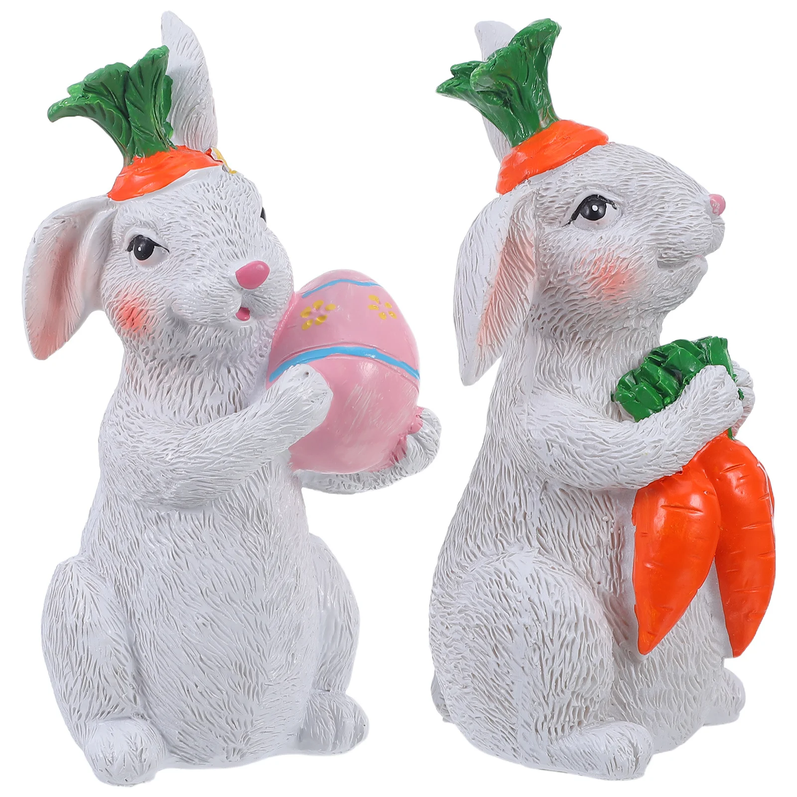 

2Pcs Bunny Resin Decorations Easter Spring Home Decor Mini Resin Animal Sculptures for Garden Desktop Kawaii Micro Landscape