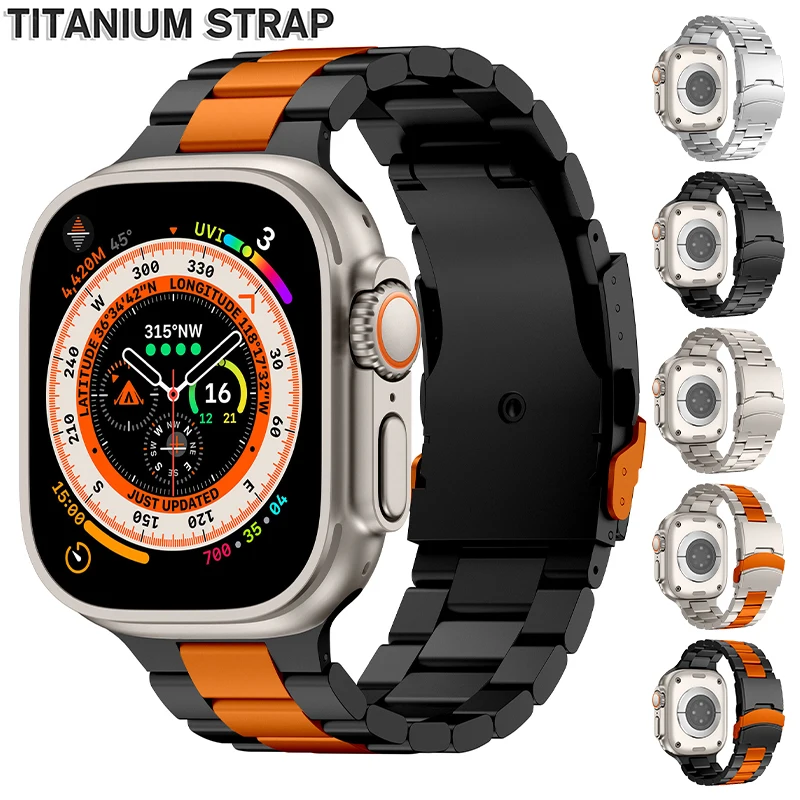 

Титановый ремешок для Apple Watch Ultra 3/2 49 мм серии 11 10 46 мм 42 мм, металлический браслет для IWatch 9 8 7 6 SE 45 мм 44 мм Correa