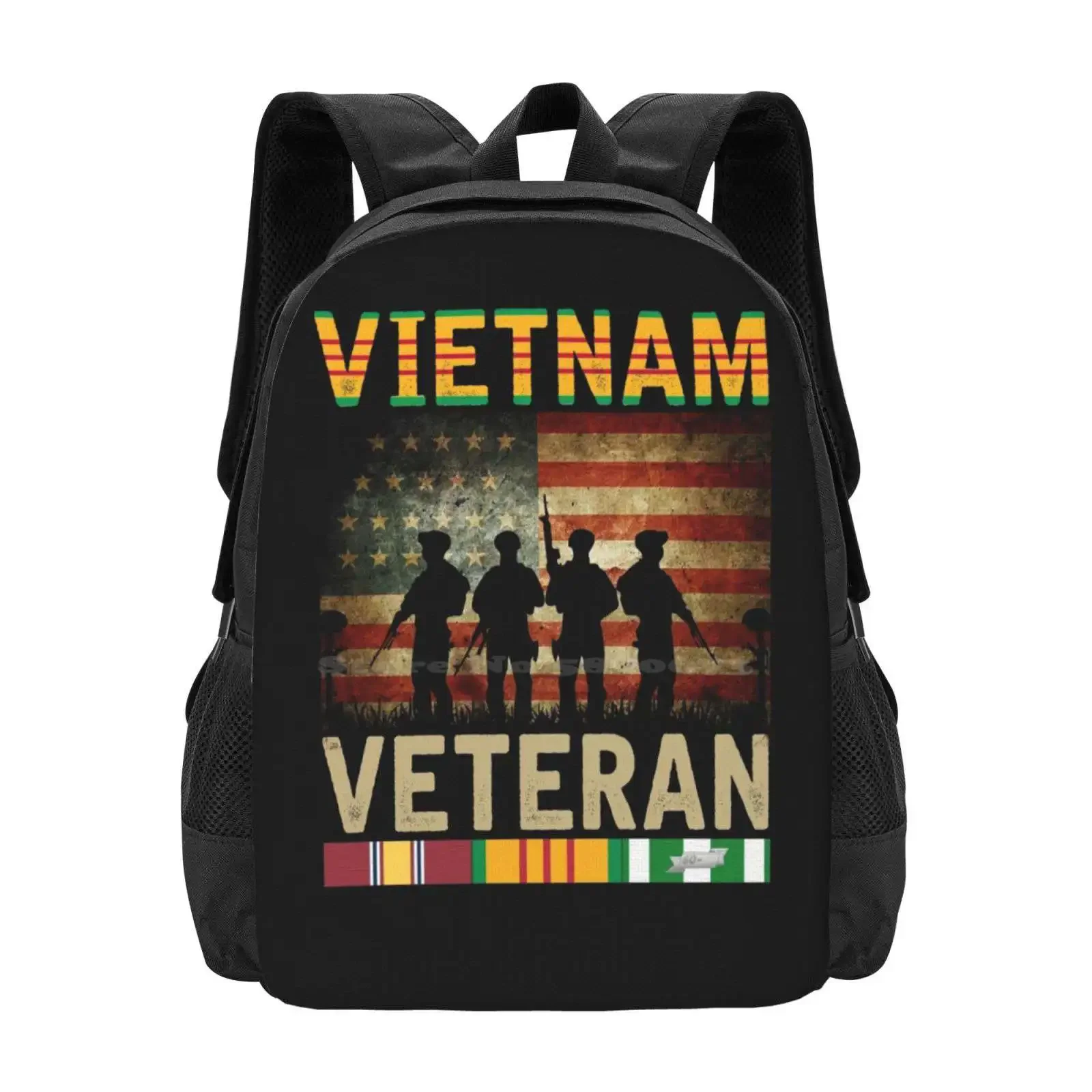 

Подарок с флагом ветерана Вьетнама | Война во Вьетнама Ветеринар Школьная сумка Рюкзак большой емкости Ноутбук Ветеран Вьетнамская армия Военная армия Вьетнам