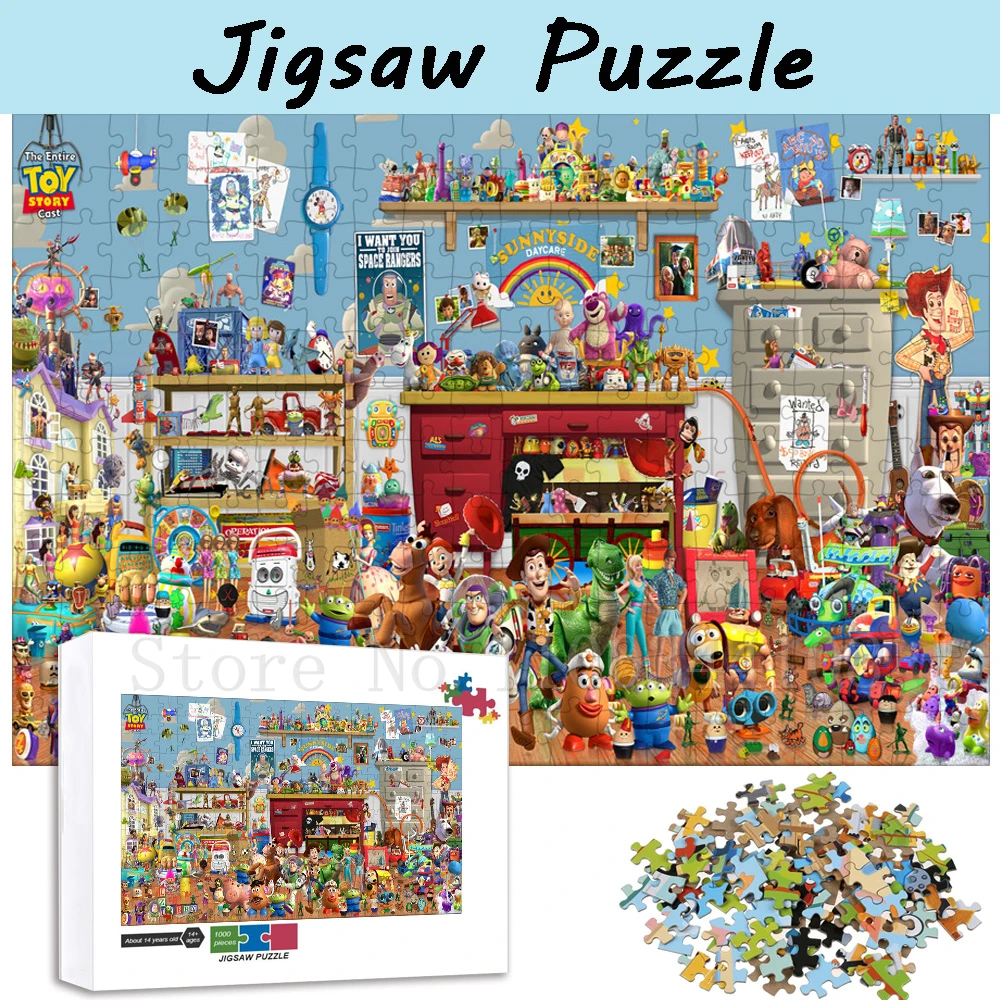 Disney Movies Toy Story Jigsaw Puzzles Anime Collections Parent-Child Interactive Assemble Games Toys Wooden Puzzles