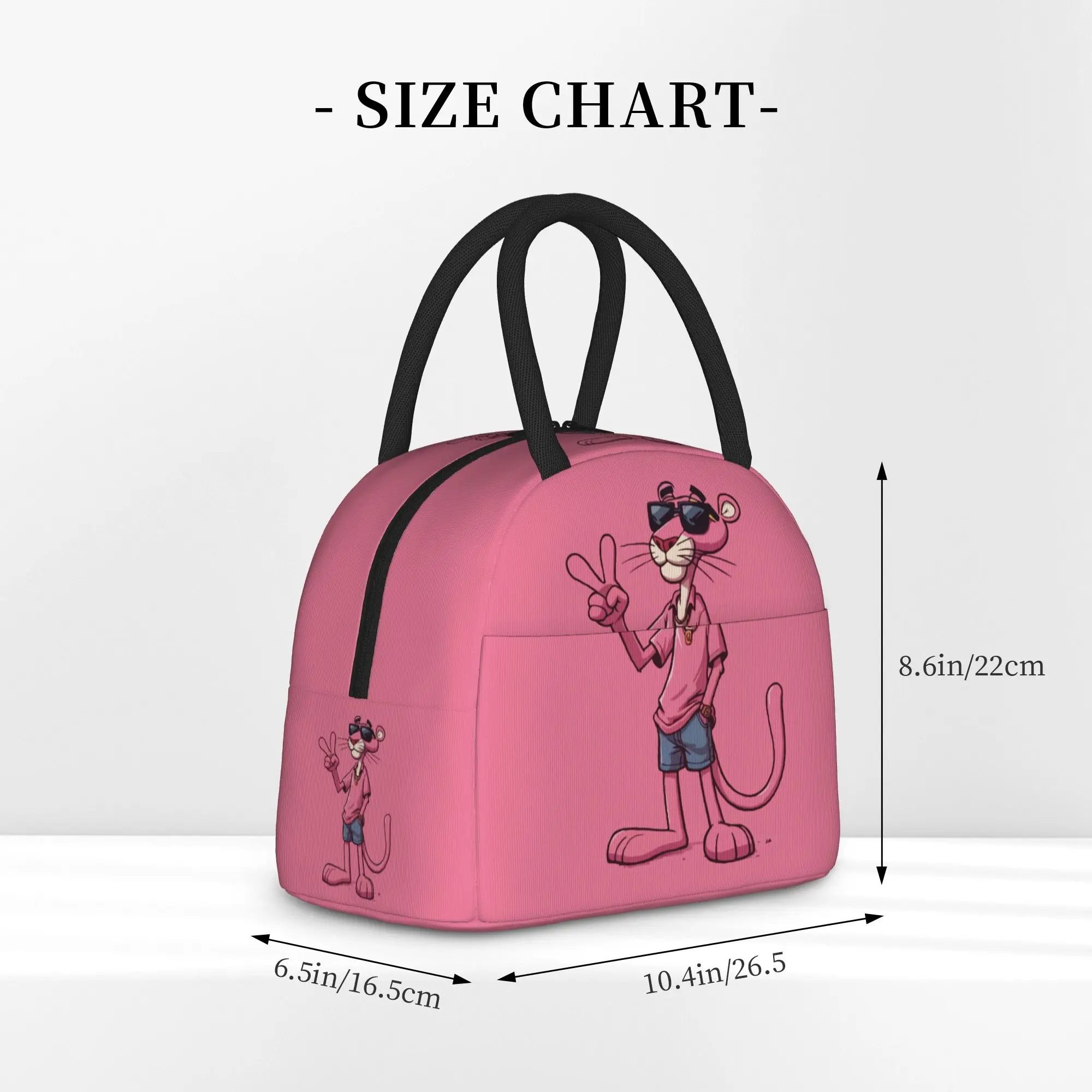 Cartoon Pink P-Panthers  Insulated Lunch Bag Thermal Bag Meal Container  Leakproof Lunch Box Tote Bento Pouch Work  Outdoor view 3