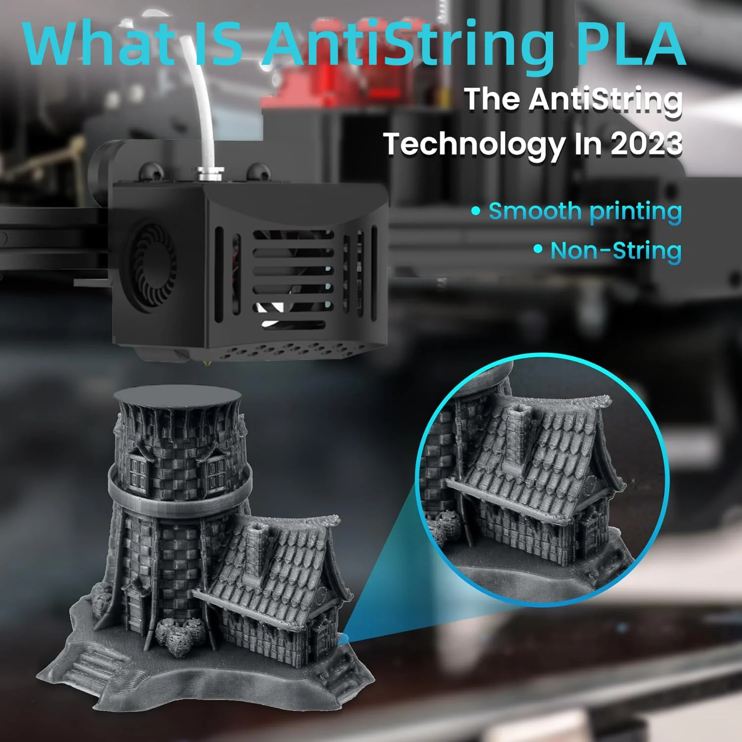 JAYO AntiString PLA 3D Printer Filament No String PLA Filament 1.75mm APLA Neatly Wound  3D Printing Filament 1.1KG/ROLL for 3D