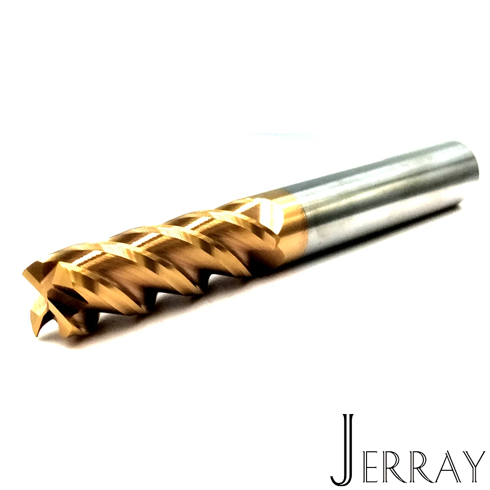 JERRAY HRC55 4 المزامير D1 2 34 5 6 8 10 12 مللي متر كربيد التنغستن مربع نهاية مسطحة المطاحن دوامة بت CNC راوتر بت