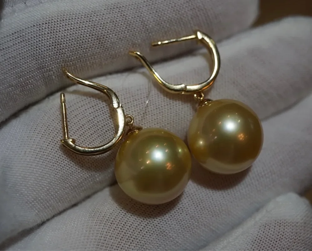 

Pearl Dangle Earrings Earrings 12-13mm Natural Round Pearls Bridal Bridesmaid 925 Sterling Silver Earrings