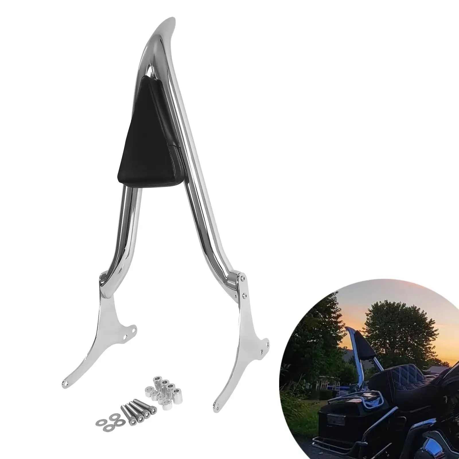 

Detachable Motorcycle Rear Backrest Passenger Sissy Bar Accessories Fit For Harley Touring Road King Electra Glide 1997-2008