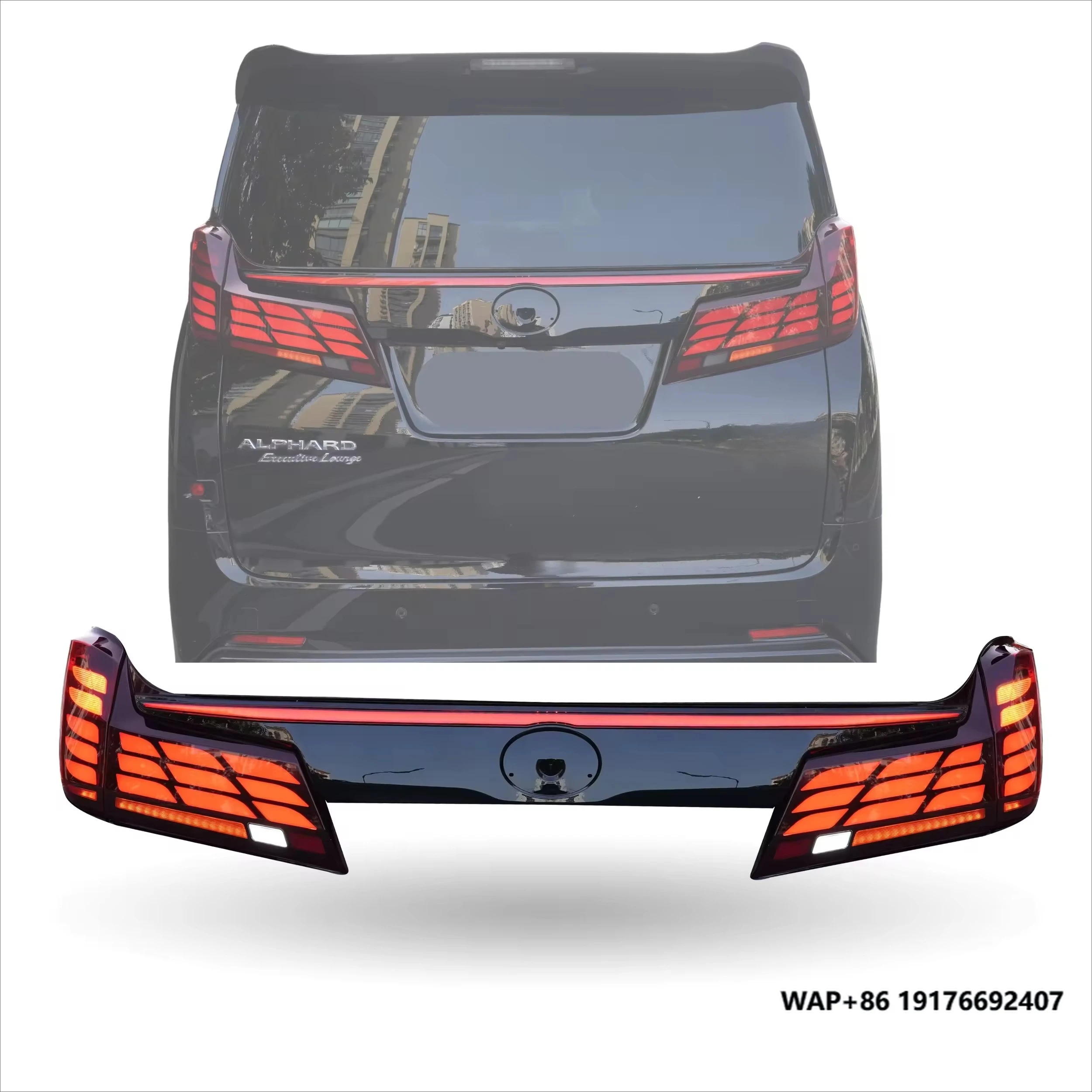 Auto Back Rear Spoiler Lamp 2015-2018 2019-2023 Year Smoke Red 12V LED Tail Lamp for ‘TOYOTA ALPHARD VELLFIR 30 SERIES 35 SERIES