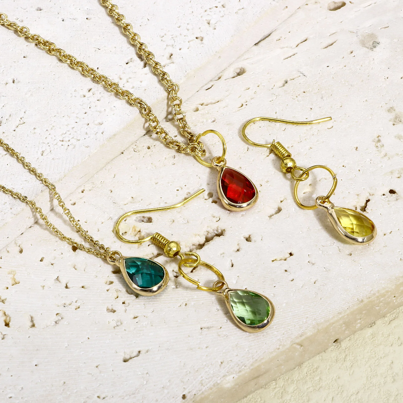5PCs Glass Birthstone Charms For Jewlery Making Drop Shaped Faceted Rhinestone Pendants Diy Necklace Earrings Findings 14x8mm