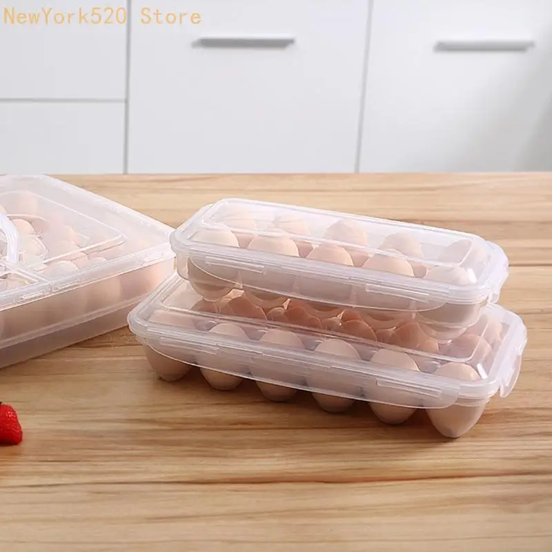 10/18 Storage Box Eggs Tray with Lid Kitchen Refrigerator Rack Container Holder Fridge N84C